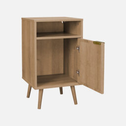 Sweeek - Wood And Rounded Cane Rattan Bedside Table Eva Natural 40X39X70 Cm - thumbnail 4