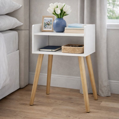 Spot On Dealz Bedside Table Small Side Table Living Room Tables Furniture Bedroom Indoor Storage Unit Decor White Decorative Night Stand - image 1