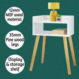 Spot On Dealz Bedside Table Small Side Table Living Room Tables Furniture Bedroom Indoor Storage Unit Decor White Decorative Night Stand - thumbnail 6