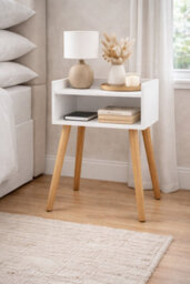 Spot On Dealz Bedside Table Small Side Table Living Room Tables Furniture Bedroom Indoor Storage Unit Decor White Decorative Night Stand - thumbnail 2