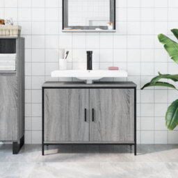 Berkfield Bathroom Sink Cabinet Grey Sonoma 80X30X60 Cm Engineered Wood - thumbnail 3