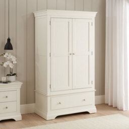 The Furniture Market Wilmslow White Painted 2 Door Double Wardrobe With Drawer - thumbnail 4