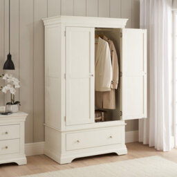 The Furniture Market Wilmslow White Painted 2 Door Double Wardrobe With Drawer - thumbnail 5