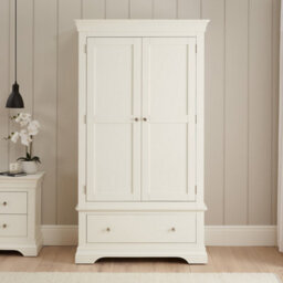 The Furniture Market Wilmslow White Painted 2 Door Double Wardrobe With Drawer - thumbnail 2