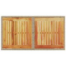 Berkfield Garden Table Beige 100X55X73 Cm Poly Rattan And Acacia Wood - thumbnail 7