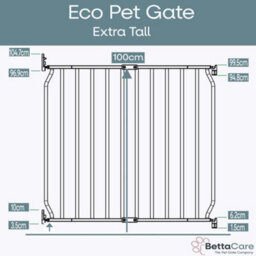 Bettacare Extra Tall Screw Fit Metal Dog Gate, Grey, 110Cm - 120Cm - thumbnail 3