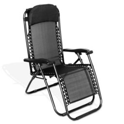 Livivo Set Of 2 Gravity Chairs & Side Tables - Black - thumbnail 2