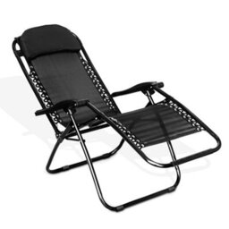 Livivo Set Of 2 Gravity Chairs & Side Tables - Black - thumbnail 3