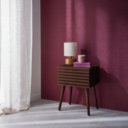 Sweeek - Scandi-Style Bedside Table With Grooved Wooden Effect Madere Walnut 29X40X50.5 Cm - thumbnail 5