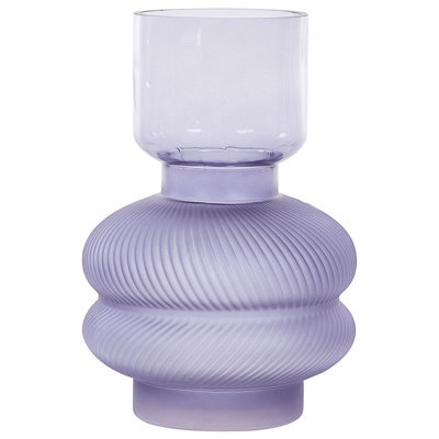Beliani Flower Vase Rodia Glass 24 Cm Violet - image 1