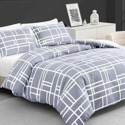Lazzaro Brick Double Duvet Set Premium Brushed Microfiber Reversible Double Duvet Cover Hypoallergenic Bedding Sets 3 Pcs - image 1