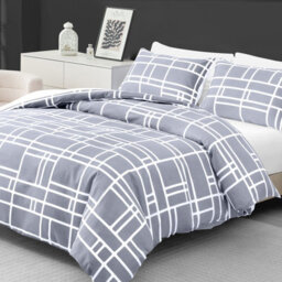 Lazzaro Brick Double Duvet Set Premium Brushed Microfiber Reversible Double Duvet Cover Hypoallergenic Bedding Sets 3 Pcs - thumbnail 2