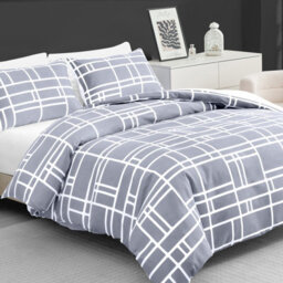 Lazzaro Brick Double Duvet Set Premium Brushed Microfiber Reversible Double Duvet Cover Hypoallergenic Bedding Sets 3 Pcs - thumbnail 1