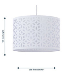 First Choice Lighting Set Of 2 White Laser Cut 25Cm Pendant Lightshades - thumbnail 8