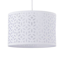 First Choice Lighting Set Of 2 White Laser Cut 25Cm Pendant Lightshades - thumbnail 2