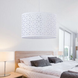 First Choice Lighting Set Of 2 White Laser Cut 25Cm Pendant Lightshades - thumbnail 6