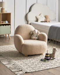 Beliani Kids Armchair Hem Boucle Beige - thumbnail 2