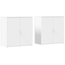 Berkfield Sideboards 2 Pcs White 79X38X80 Cm Engineered Wood - thumbnail 2