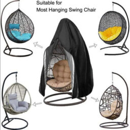 190X115Cm, Hanging Chair Cover, Egg Protector, Waterproof Garden Durable 210D Oxford Fabric, Black - thumbnail 4