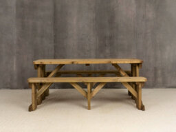 Arbor Garden Solutions Picnic Bench And Table Set, Aspen Rounded Wooden Patio Furniture (8Ft, Rustic Brown) - thumbnail 2