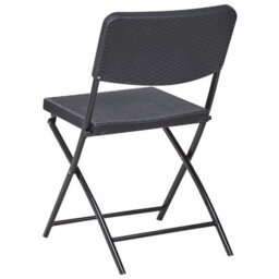 Wyld And Coco Black Foldable Bistro Set - Square Table And 2 Chairs, Weatherproof Patio Furniture - thumbnail 6