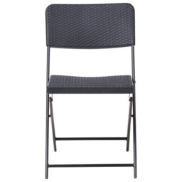 Wyld And Coco Black Foldable Bistro Set - Square Table And 2 Chairs, Weatherproof Patio Furniture - thumbnail 5