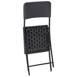 Wyld And Coco Black Foldable Bistro Set - Square Table And 2 Chairs, Weatherproof Patio Furniture - thumbnail 8