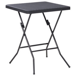 Wyld And Coco Black Foldable Bistro Set - Square Table And 2 Chairs, Weatherproof Patio Furniture - thumbnail 9
