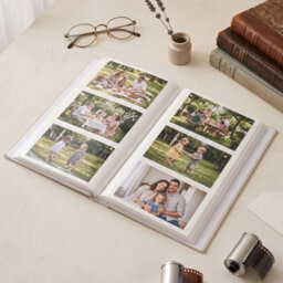 Living And Home 300 Pocket Photo Album Beige Linen Hardcover Window Design Memory Storage Book - thumbnail 3