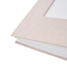 Living And Home 300 Pocket Photo Album Beige Linen Hardcover Window Design Memory Storage Book - thumbnail 6
