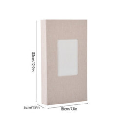 Living And Home 300 Pocket Photo Album Beige Linen Hardcover Window Design Memory Storage Book - thumbnail 8