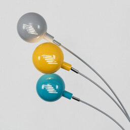 Valuelights 3 Way Grey Metal And Marble Curva Floor Lamp With Yellow Blue And Grey Dome Shades - thumbnail 6