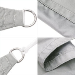 Berkfield Sun Shade Sail Light Grey 4X3 M 100% Polyester Oxford - thumbnail 6