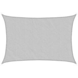 Berkfield Sun Shade Sail Light Grey 4X3 M 100% Polyester Oxford - thumbnail 2
