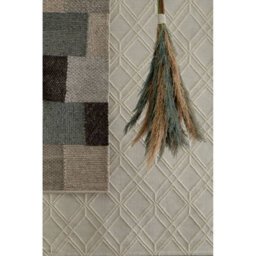 Orsina Small Box Design Rug, Handcrafted Grey & Ivory Woven Patchwork Rug, Soft Wool & Cotton Blend, Colour Palette - thumbnail 6