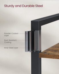 LEDREM 4-Tier Bookshelf, Bookcase, Shelving Unit, For Office, Study, Living Room, Bedroom, 30 X 66 X 120 Cm,heather Greige And Ink Black - thumbnail 4