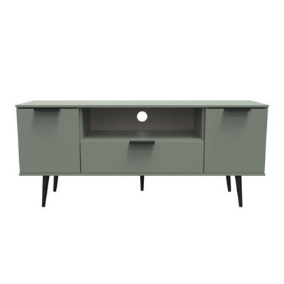 Fuji 2 Door 1 Drawer Wide Tv Unit In Reed Green (Ready Assembled) - image 1