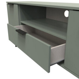 Fuji 2 Door 1 Drawer Wide Tv Unit In Reed Green (Ready Assembled) - thumbnail 5