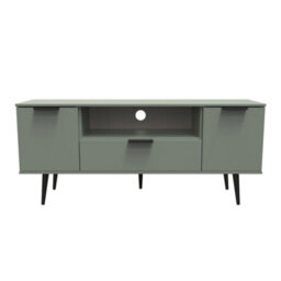 Fuji 2 Door 1 Drawer Wide Tv Unit In Reed Green (Ready Assembled) - thumbnail 1