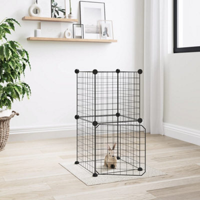 Walplus 8-Panel Pet Cage With Door Black 35X35 Cm Steel - image 1