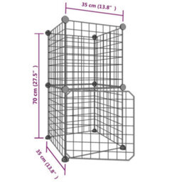 Walplus 8-Panel Pet Cage With Door Black 35X35 Cm Steel - thumbnail 4