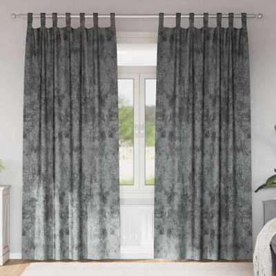 Walplus Curtain With Curtains 2 Pcs Grey 260 X 140 Cm Velvet - image 1