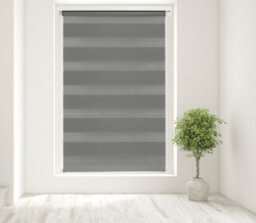 Caecus Blinds Day & Night Zebra Roller Blind Dark Grey 120Cm  X 210Cm - thumbnail 2