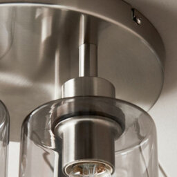 Pagazzi Lighting Pagazzi Kingsholm 3 Light Satin Nickel Semi Flush Ceiling Light - thumbnail 4