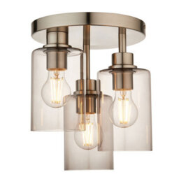 Pagazzi Lighting Pagazzi Kingsholm 3 Light Satin Nickel Semi Flush Ceiling Light - thumbnail 6