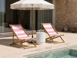 Beliani Set Of 2 Sun Lounger Replacement Fabrics Anzio/avellino 113 X 44 Cm Red - thumbnail 2