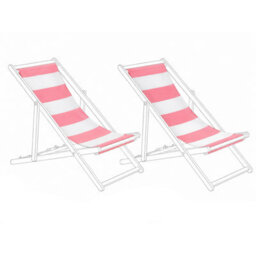Beliani Set Of 2 Sun Lounger Replacement Fabrics Anzio/avellino 113 X 44 Cm Red - thumbnail 1