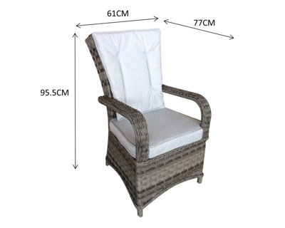 Signature Weave Florence Wicker Garden Outdoor Dining Chair Cushions Brown - image 1