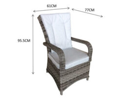 Signature Weave Florence Wicker Garden Outdoor Dining Chair Cushions Brown - thumbnail 1