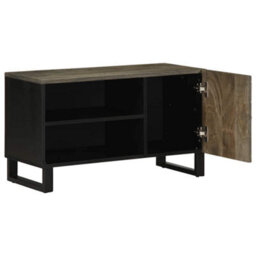 Berkfield Tv Cabinet Black 80X33X46 Cm Solid Wood Mango - thumbnail 2